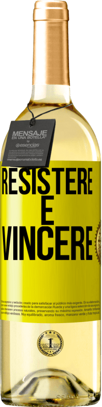 29,95 € Spedizione Gratuita | Vino bianco Edizione WHITE Resistere è vincere Etichetta Gialla. Etichetta personalizzabile Vino giovane Raccogliere 2023 Verdejo