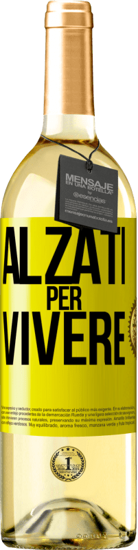 29,95 € Spedizione Gratuita | Vino bianco Edizione WHITE Alzati per vivere Etichetta Gialla. Etichetta personalizzabile Vino giovane Raccogliere 2023 Verdejo