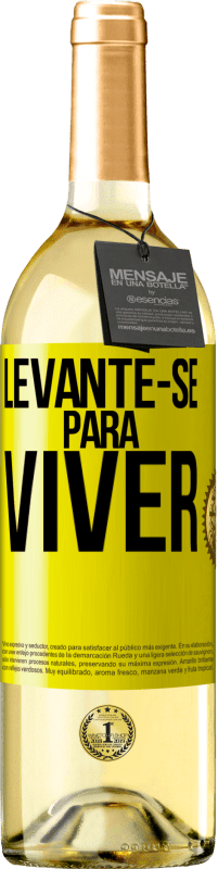 29,95 € Envio grátis | Vinho branco Edição WHITE Levante-se para viver Etiqueta Amarela. Etiqueta personalizável Vinho jovem Colheita 2023 Verdejo