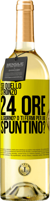 29,95 € Spedizione Gratuita | Vino bianco Edizione WHITE Sei quello stronzo 24 ore al giorno? O ti fermi per uno spuntino? Etichetta Gialla. Etichetta personalizzabile Vino giovane Raccogliere 2023 Verdejo