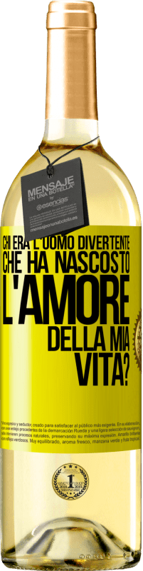 29,95 € Spedizione Gratuita | Vino bianco Edizione WHITE Chi era l'uomo divertente che ha nascosto l'amore della mia vita? Etichetta Gialla. Etichetta personalizzabile Vino giovane Raccogliere 2023 Verdejo