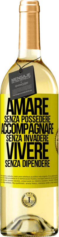 29,95 € Spedizione Gratuita | Vino bianco Edizione WHITE Amare senza possedere, accompagnare senza invadere, vivere senza dipendere Etichetta Gialla. Etichetta personalizzabile Vino giovane Raccogliere 2024 Verdejo