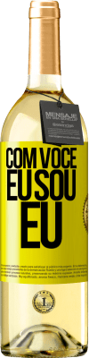 29,95 € Envio grátis | Vinho branco Edição WHITE Com você eu sou eu Etiqueta Amarela. Etiqueta personalizável Vinho jovem Colheita 2023 Verdejo