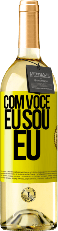 29,95 € Envio grátis | Vinho branco Edição WHITE Com você eu sou eu Etiqueta Amarela. Etiqueta personalizável Vinho jovem Colheita 2023 Verdejo