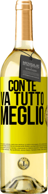 29,95 € Spedizione Gratuita | Vino bianco Edizione WHITE Con te va tutto meglio Etichetta Gialla. Etichetta personalizzabile Vino giovane Raccogliere 2025 Verdejo