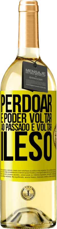 29,95 € Envio grátis | Vinho branco Edição WHITE Perdoar é poder voltar ao passado e voltar ileso Etiqueta Amarela. Etiqueta personalizável Vinho jovem Colheita 2024 Verdejo