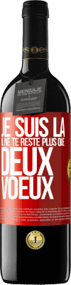 39,95 € Envoi gratuit | Vin rouge Édition RED MBE Réserve Je suis là. Il ne te reste plus que deux voeux Étiquette Rouge. Étiquette personnalisable Réserve 12 Mois Récolte 2015 Tempranillo