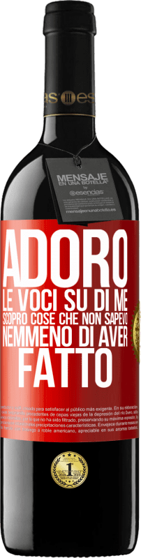 39,95 € Spedizione Gratuita | Vino rosso Edizione RED MBE Riserva Adoro le voci su di me, scopro cose che non sapevo nemmeno di aver fatto Etichetta Rossa. Etichetta personalizzabile Riserva 12 Mesi Raccogliere 2015 Tempranillo