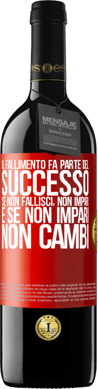 39,95 € Spedizione Gratuita | Vino rosso Edizione RED MBE Riserva Il fallimento fa parte del successo. Se non fallisci, non impari. E se non impari, non cambi Etichetta Rossa. Etichetta personalizzabile Riserva 12 Mesi Raccogliere 2015 Tempranillo