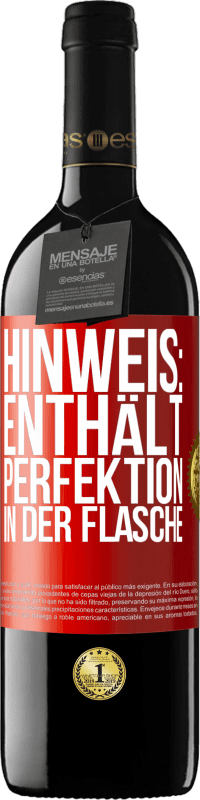 39,95 € Kostenloser Versand | Rotwein RED Ausgabe MBE Reserve Hinweis: Enthält Perfektion in der Flasche Rote Markierung. Anpassbares Etikett Reserve 12 Monate Ernte 2015 Tempranillo