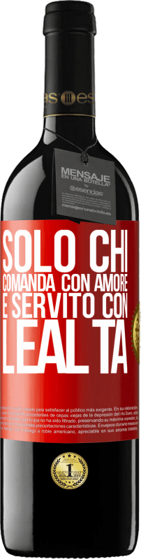 39,95 € Spedizione Gratuita | Vino rosso Edizione RED MBE Riserva Solo chi comanda con amore è servito con lealtà Etichetta Rossa. Etichetta personalizzabile Riserva 12 Mesi Raccogliere 2015 Tempranillo