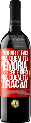 39,95 € Envio grátis | Vinho tinto Edição RED MBE Reserva Lembrar é fácil para quem tem memória. Esquecer é difícil para quem tem coração Etiqueta Vermelha. Etiqueta personalizável Reserva 12 Meses Colheita 2015 Tempranillo