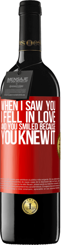 39,95 € Free Shipping | Red Wine RED Edition MBE Reserve When I saw you I fell in love, and you smiled because you knew it Red Label. Customizable label Reserve 12 Months Harvest 2015 Tempranillo