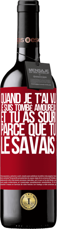 39,95 € Envoi gratuit | Vin rouge Édition RED MBE Réserve Quand je t'ai vu, je suis tombé amoureux, et tu as souri parce que tu le savais Étiquette Rouge. Étiquette personnalisable Réserve 12 Mois Récolte 2015 Tempranillo