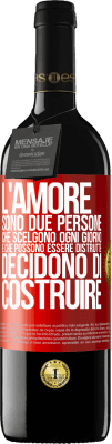 39,95 € Spedizione Gratuita | Vino rosso Edizione RED MBE Riserva L'amore sono due persone che scelgono ogni giorno e che possono essere distrutte, decidono di costruire Etichetta Rossa. Etichetta personalizzabile Riserva 12 Mesi Raccogliere 2016 Tempranillo