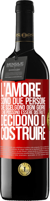 39,95 € Spedizione Gratuita | Vino rosso Edizione RED MBE Riserva L'amore sono due persone che scelgono ogni giorno e che possono essere distrutte, decidono di costruire Etichetta Rossa. Etichetta personalizzabile Riserva 12 Mesi Raccogliere 2015 Tempranillo