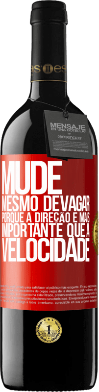 39,95 € Envio grátis | Vinho tinto Edição RED MBE Reserva Mude, mesmo devagar, porque a direção é mais importante que a velocidade Etiqueta Vermelha. Etiqueta personalizável Reserva 12 Meses Colheita 2015 Tempranillo