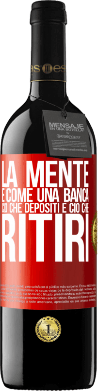 39,95 € Spedizione Gratuita | Vino rosso Edizione RED MBE Riserva La mente è come una banca. Ciò che depositi è ciò che ritiri Etichetta Rossa. Etichetta personalizzabile Riserva 12 Mesi Raccogliere 2015 Tempranillo