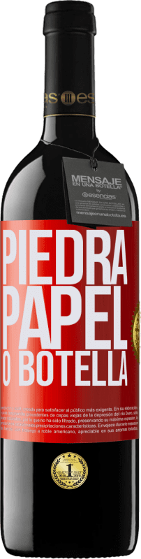 39,95 € Envío gratis | Vino Tinto Edición RED MBE Reserva Piedra, papel o botella Etiqueta Roja. Etiqueta personalizable Reserva 12 Meses Cosecha 2015 Tempranillo