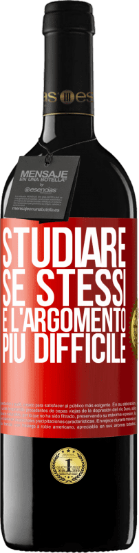 39,95 € Spedizione Gratuita | Vino rosso Edizione RED MBE Riserva Studiare se stessi è l'argomento più difficile Etichetta Rossa. Etichetta personalizzabile Riserva 12 Mesi Raccogliere 2015 Tempranillo