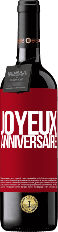 39,95 € Envoi gratuit | Vin rouge Édition RED MBE Réserve Joyeux anniversaire Étiquette Rouge. Étiquette personnalisable Réserve 12 Mois Récolte 2014 Tempranillo
