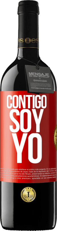 39,95 € Envío gratis | Vino Tinto Edición RED MBE Reserva Contigo soy yo Etiqueta Roja. Etiqueta personalizable Reserva 12 Meses Cosecha 2014 Tempranillo