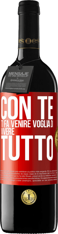 39,95 € Spedizione Gratuita | Vino rosso Edizione RED MBE Riserva Con te ti fa venire voglia di vivere tutto Etichetta Rossa. Etichetta personalizzabile Riserva 12 Mesi Raccogliere 2015 Tempranillo