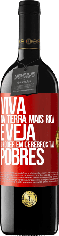 39,95 € Envio grátis | Vinho tinto Edição RED MBE Reserva Viva na terra mais rica e veja o poder em cérebros tão pobres Etiqueta Vermelha. Etiqueta personalizável Reserva 12 Meses Colheita 2014 Tempranillo