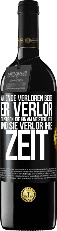 39,95 € Kostenloser Versand | Rotwein RED Ausgabe MBE Reserve Am Ende verloren beide. Er verlor die Person, die ihn am meisten liebte, und sie verlor ihre Zeit Schwarzes Etikett. Anpassbares Etikett Reserve 12 Monate Ernte 2015 Tempranillo