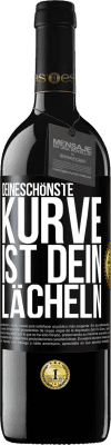 39,95 € Kostenloser Versand | Rotwein RED Ausgabe MBE Reserve Deineschönste Kurve ist dein Lächeln Schwarzes Etikett. Anpassbares Etikett Reserve 12 Monate Ernte 2015 Tempranillo