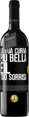 39,95 € Spedizione Gratuita | Vino rosso Edizione RED MBE Riserva La tua curva più bella è il tuo sorriso Etichetta Nera. Etichetta personalizzabile Riserva 12 Mesi Raccogliere 2015 Tempranillo