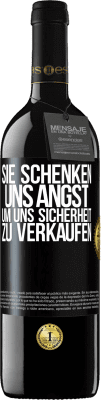 39,95 € Kostenloser Versand | Rotwein RED Ausgabe MBE Reserve Sie schenken uns Angst, um uns Sicherheit zu verkaufen Schwarzes Etikett. Anpassbares Etikett Reserve 12 Monate Ernte 2015 Tempranillo