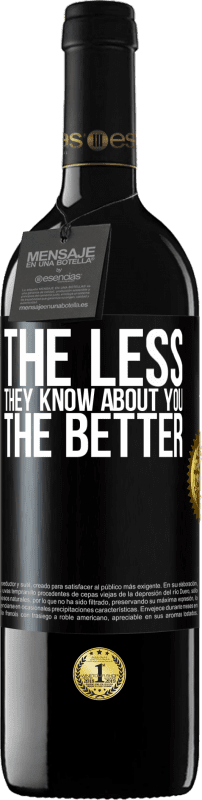 39,95 € Free Shipping | Red Wine RED Edition MBE Reserve The less they know about you, the better Black Label. Customizable label Reserve 12 Months Harvest 2014 Tempranillo