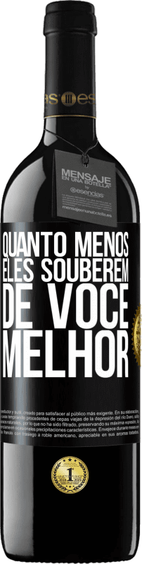 39,95 € Envio grátis | Vinho tinto Edição RED MBE Reserva Quanto menos eles souberem de você, melhor Etiqueta Preta. Etiqueta personalizável Reserva 12 Meses Colheita 2015 Tempranillo