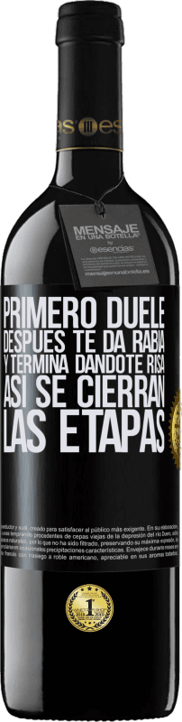 39,95 € Envío gratis | Vino Tinto Edición RED MBE Reserva Primero duele, después te da rabia, y termina dándote risa. Así se cierran las etapas Etiqueta Negra. Etiqueta personalizable Reserva 12 Meses Cosecha 2015 Tempranillo