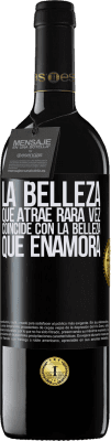 39,95 € Envío gratis | Vino Tinto Edición RED MBE Reserva La belleza que atrae rara vez coincide con la belleza que enamora Etiqueta Negra. Etiqueta personalizable Reserva 12 Meses Cosecha 2014 Tempranillo