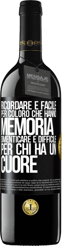 39,95 € Spedizione Gratuita | Vino rosso Edizione RED MBE Riserva Ricordare è facile per coloro che hanno memoria. Dimenticare è difficile per chi ha un cuore Etichetta Nera. Etichetta personalizzabile Riserva 12 Mesi Raccogliere 2015 Tempranillo