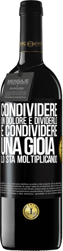 39,95 € Spedizione Gratuita | Vino rosso Edizione RED MBE Riserva Condividere un dolore è dividerlo e condividere una gioia lo sta moltiplicando Etichetta Nera. Etichetta personalizzabile Riserva 12 Mesi Raccogliere 2015 Tempranillo