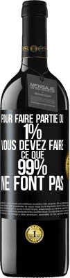 39,95 € Envoi gratuit | Vin rouge Édition RED MBE Réserve Pour faire partie du 1% vous devez faire ce que 99% ne font pas Étiquette Noire. Étiquette personnalisable Réserve 12 Mois Récolte 2015 Tempranillo