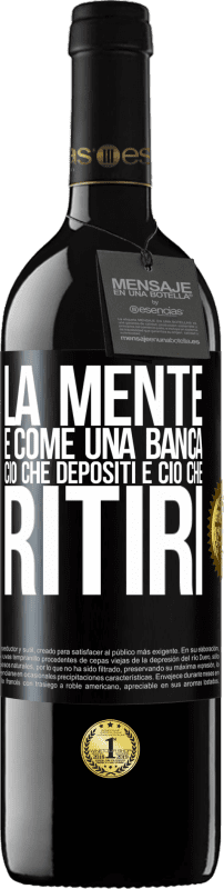 39,95 € Spedizione Gratuita | Vino rosso Edizione RED MBE Riserva La mente è come una banca. Ciò che depositi è ciò che ritiri Etichetta Nera. Etichetta personalizzabile Riserva 12 Mesi Raccogliere 2015 Tempranillo