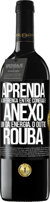 39,95 € Envio grátis | Vinho tinto Edição RED MBE Reserva Aprenda a diferença entre conexão e anexo. Um dá energia, o outro rouba Etiqueta Preta. Etiqueta personalizável Reserva 12 Meses Colheita 2014 Tempranillo