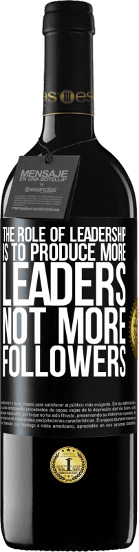 39,95 € Free Shipping | Red Wine RED Edition MBE Reserve The role of leadership is to produce more leaders, not more followers Black Label. Customizable label Reserve 12 Months Harvest 2015 Tempranillo