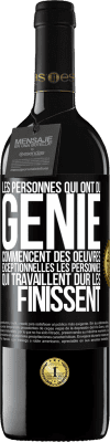 39,95 € Envoi gratuit | Vin rouge Édition RED MBE Réserve Les personnes qui ont du génie commencent des oeuvres exceptionnelles. Les personnes qui travaillent dur les finissent Étiquette Noire. Étiquette personnalisable Réserve 12 Mois Récolte 2014 Tempranillo