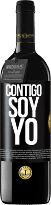 39,95 € Envío gratis | Vino Tinto Edición RED MBE Reserva Contigo soy yo Etiqueta Negra. Etiqueta personalizable Reserva 12 Meses Cosecha 2014 Tempranillo