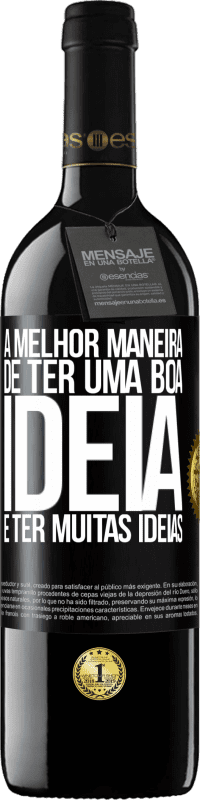 39,95 € Envio grátis | Vinho tinto Edição RED MBE Reserva A melhor maneira de ter uma boa ideia é ter muitas ideias Etiqueta Preta. Etiqueta personalizável Reserva 12 Meses Colheita 2015 Tempranillo