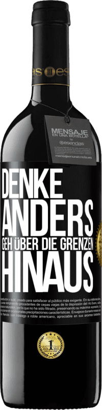 39,95 € Kostenloser Versand | Rotwein RED Ausgabe MBE Reserve Denke anders. Geh über die Grenzen hinaus Schwarzes Etikett. Anpassbares Etikett Reserve 12 Monate Ernte 2014 Tempranillo