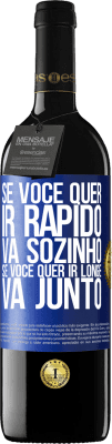 39,95 € Envio grátis | Vinho tinto Edição RED MBE Reserva Se você quer ir rápido, vá sozinho. Se você quer ir longe, vá junto Etiqueta Azul. Etiqueta personalizável Reserva 12 Meses Colheita 2015 Tempranillo