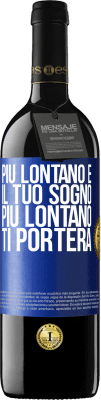 39,95 € Spedizione Gratuita | Vino rosso Edizione RED MBE Riserva Più lontano è il tuo sogno, più lontano ti porterà Etichetta Blu. Etichetta personalizzabile Riserva 12 Mesi Raccogliere 2016 Tempranillo