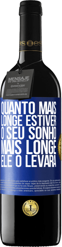 39,95 € Envio grátis | Vinho tinto Edição RED MBE Reserva Quanto mais longe estiver o seu sonho, mais longe ele o levará Etiqueta Azul. Etiqueta personalizável Reserva 12 Meses Colheita 2015 Tempranillo