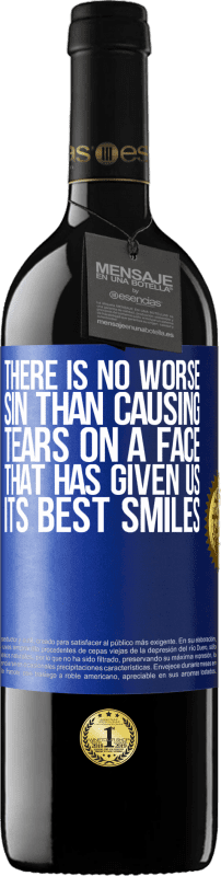 39,95 € Free Shipping | Red Wine RED Edition MBE Reserve There is no worse sin than causing tears on a face that has given us its best smiles Blue Label. Customizable label Reserve 12 Months Harvest 2015 Tempranillo